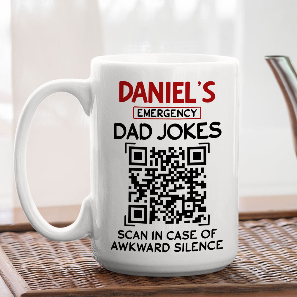 Custom Best Friend, Christmas & Birthday Friendship Keepsake Gift • Emergency Dad Joke - Personalized Coffee Mug