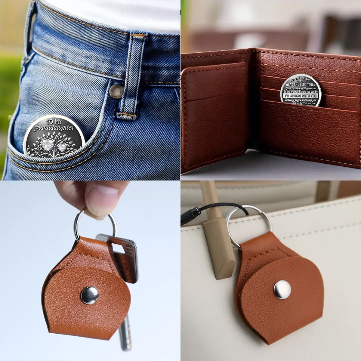 Custom Coin Keychain for Son, Father's Day Birthday Gifts • Loving You - Personalized Pocket Hug
