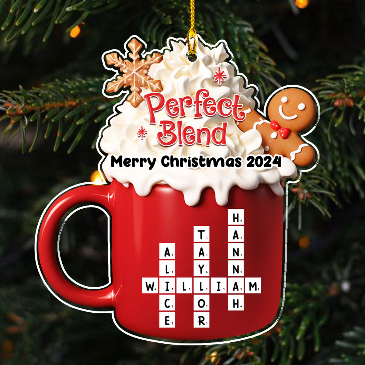 Custom Sister Christmas Ornament •  Perfect Hot Cocoa - Personalized Acrylic Ornament