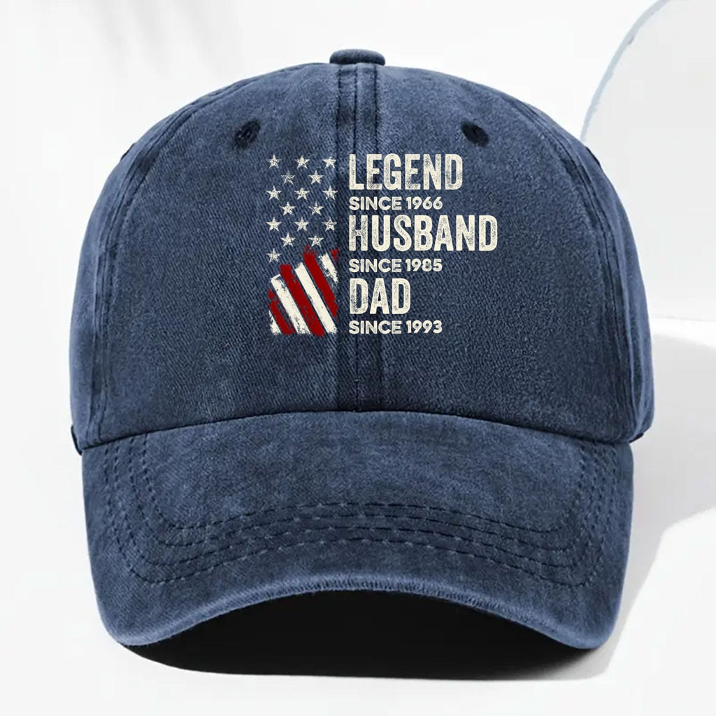 Custom Christmas Headwear Birthday Gifts for Grandpa • Just Keep Getting Better - Personalized Vintage Washed Denim Cap