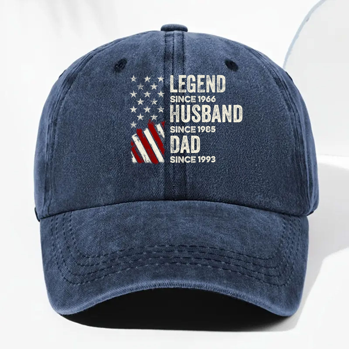 Custom Christmas Headwear Birthday Gifts for Grandpa • Just Keep Getting Better - Personalized Vintage Washed Denim Cap