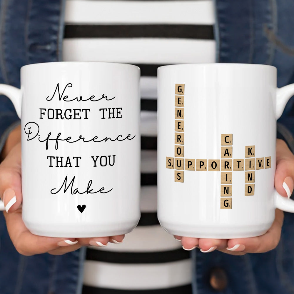 Custom Coworker, Christmas & Birthday Team Appreciation Gift • Difference You Make - Personalized Coffee Mug