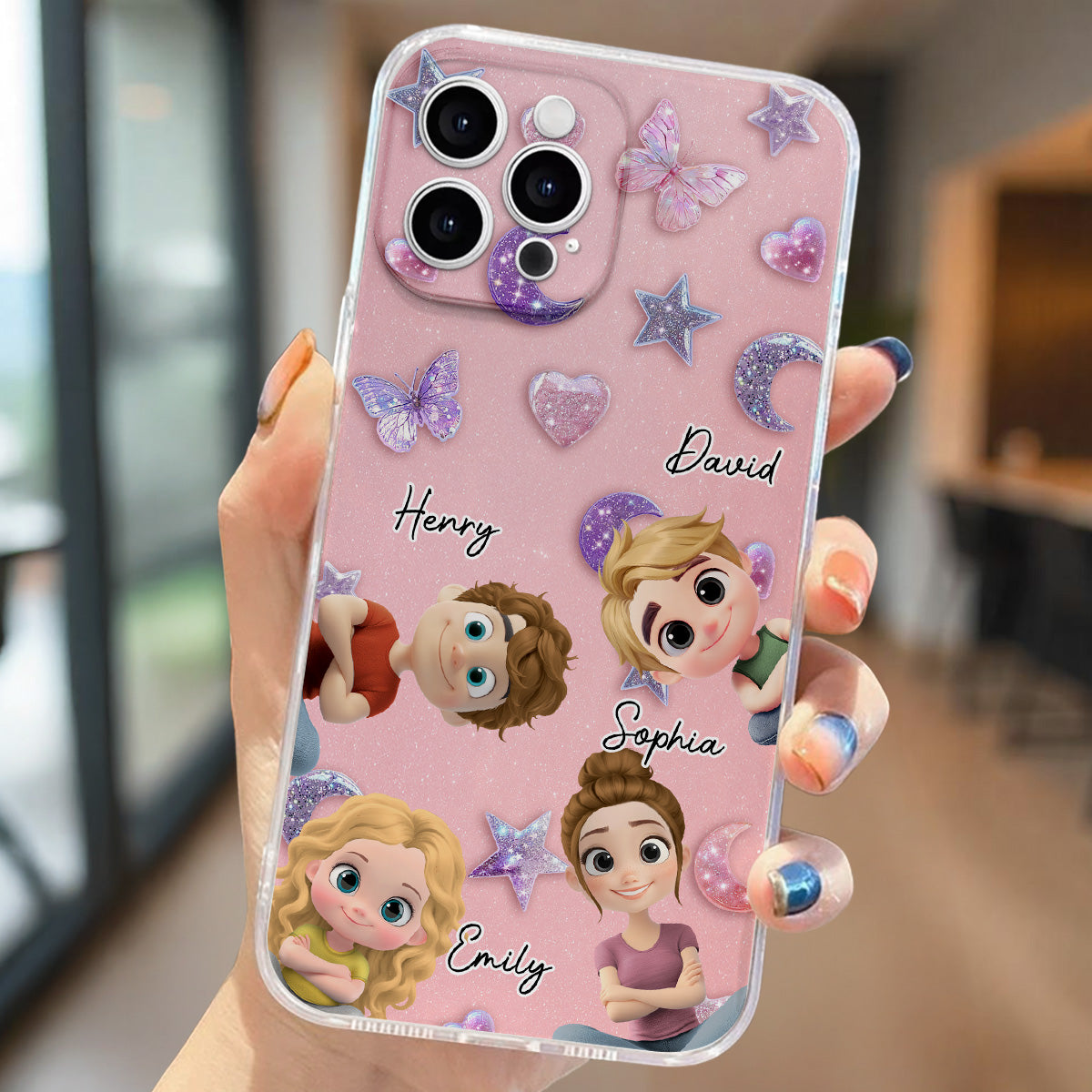 Grandma Glitter Galaxy Vibes - Personalized 3D Effect Phone Case