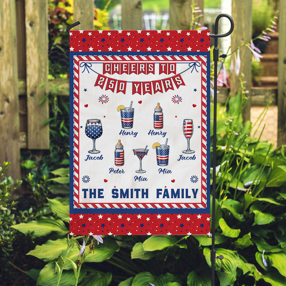 Cheers To 250 Years - Personalized Flag