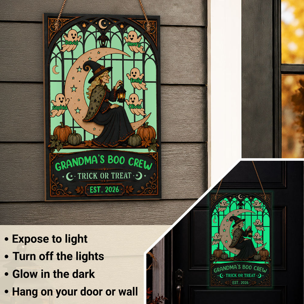 Boo Crew - Personalized Luminous 2-Layered Wood Sign