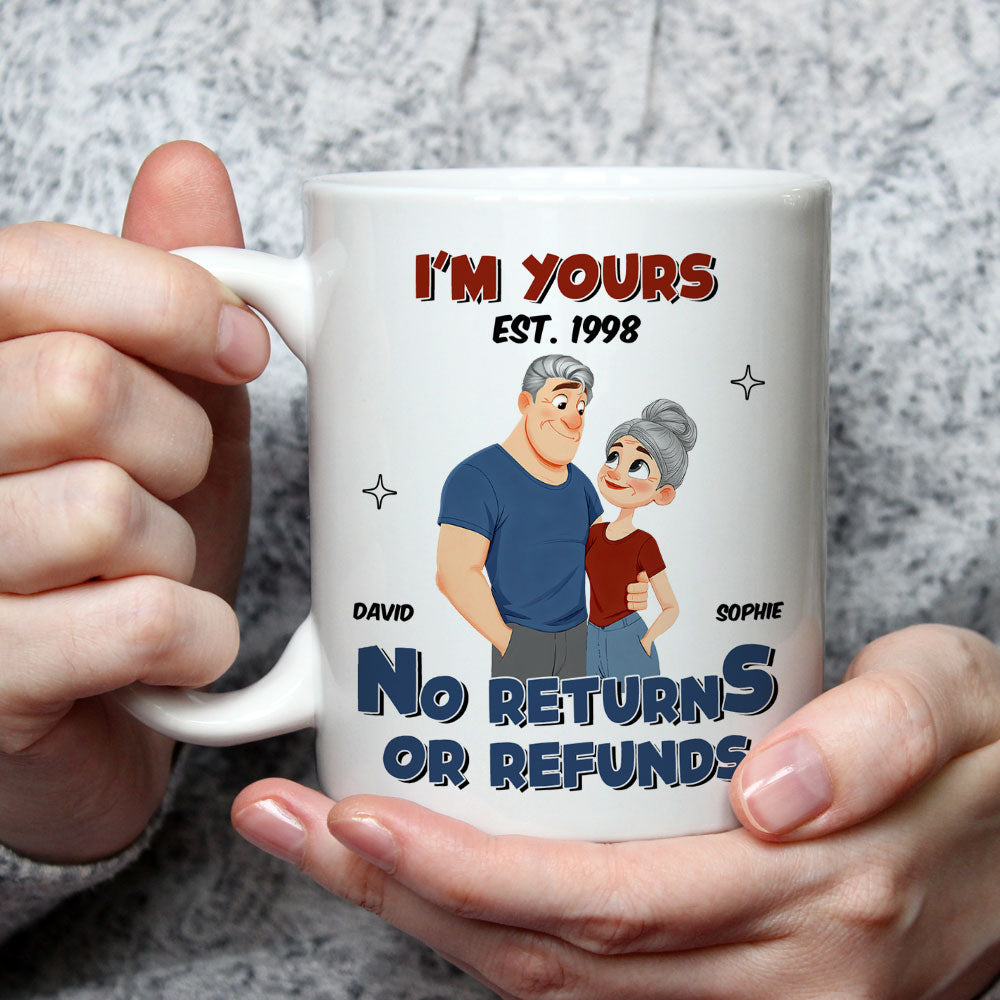Custom Anniversary Keepsake Gifts For Couple • No Refund Cartoon - Personalized Coffee Mug
