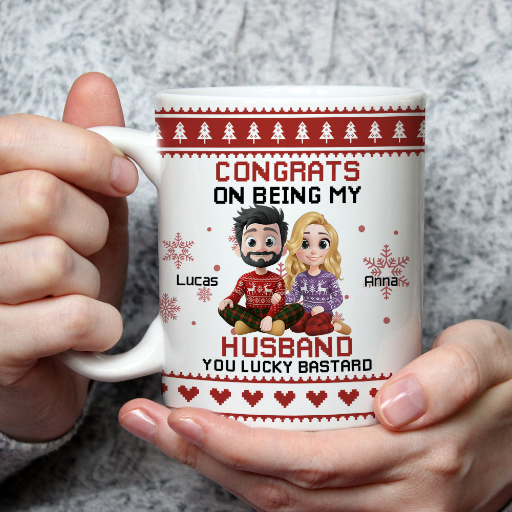 Custom Anniversary Keepsake Gifts For Couple • You Are A Lucky Man - Personalized Coffee Mug