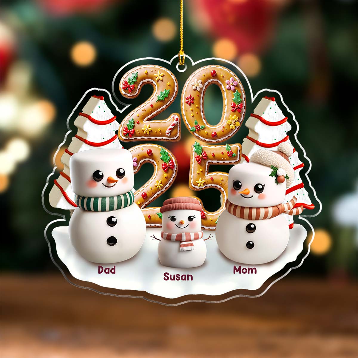 Custom Family Ornament, Christmas Gift for Family Members •  Candyland Family Gathering - Personalized Acrylic Ornament