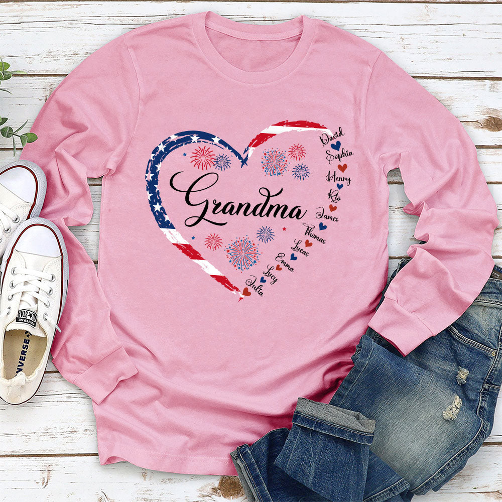 Custom Christmas & Birthday Gift for Grandma • Love Being Grandma 4th Of July - Personalized Shirt