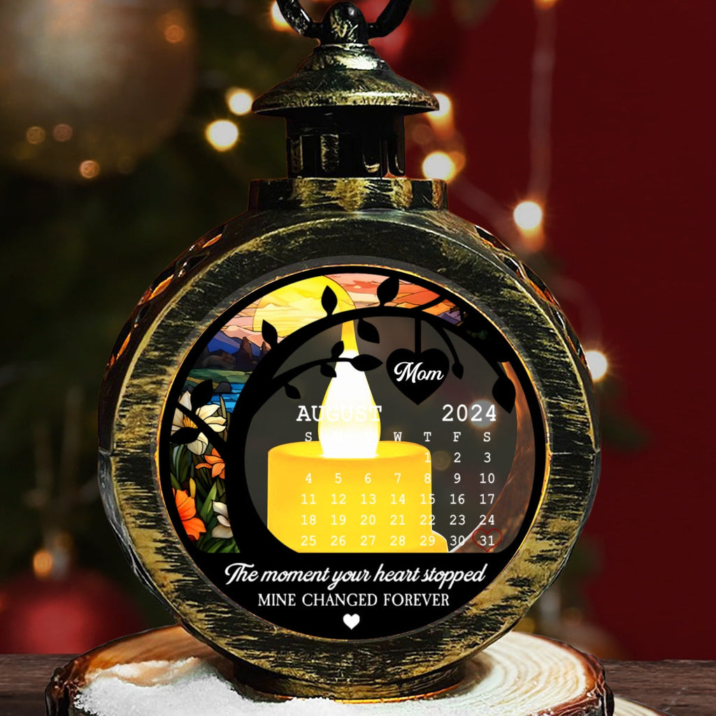 Custom Name Memorial Christmas Night Light, Remembrance Gifts • Love From Heaven - Personalized Christmas Lantern
