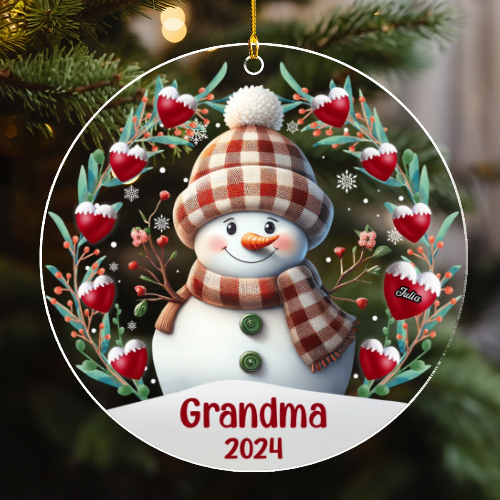 Custom Keepsake Christmas Ornament •  Snowman - Personalized Acrylic Ornament