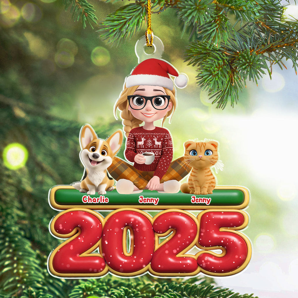 Custom Keepsake Christmas Ornament •  Me And My Fur Babies - Personalized Acrylic Ornament