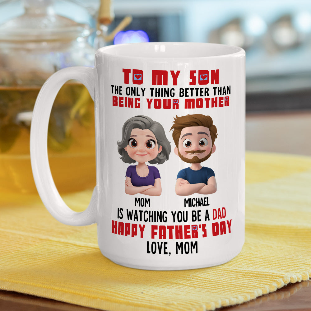 Custom Father's Day Gift For Son • Mother And Son - Personalized Coffee Mug