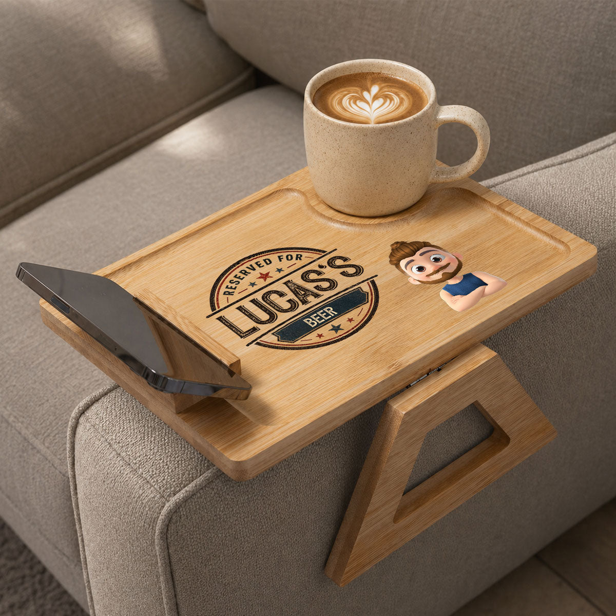 Reserved Especially For You - Personalized Wooden Couch Arm Table
