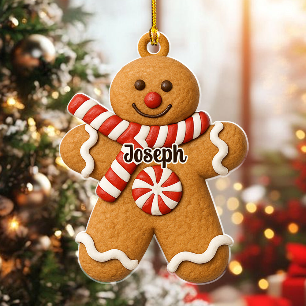 Custom Family Ornament, Christmas Gift for Family Members •  Gingerbread Cutie Crew - Personalized Acrylic Ornament