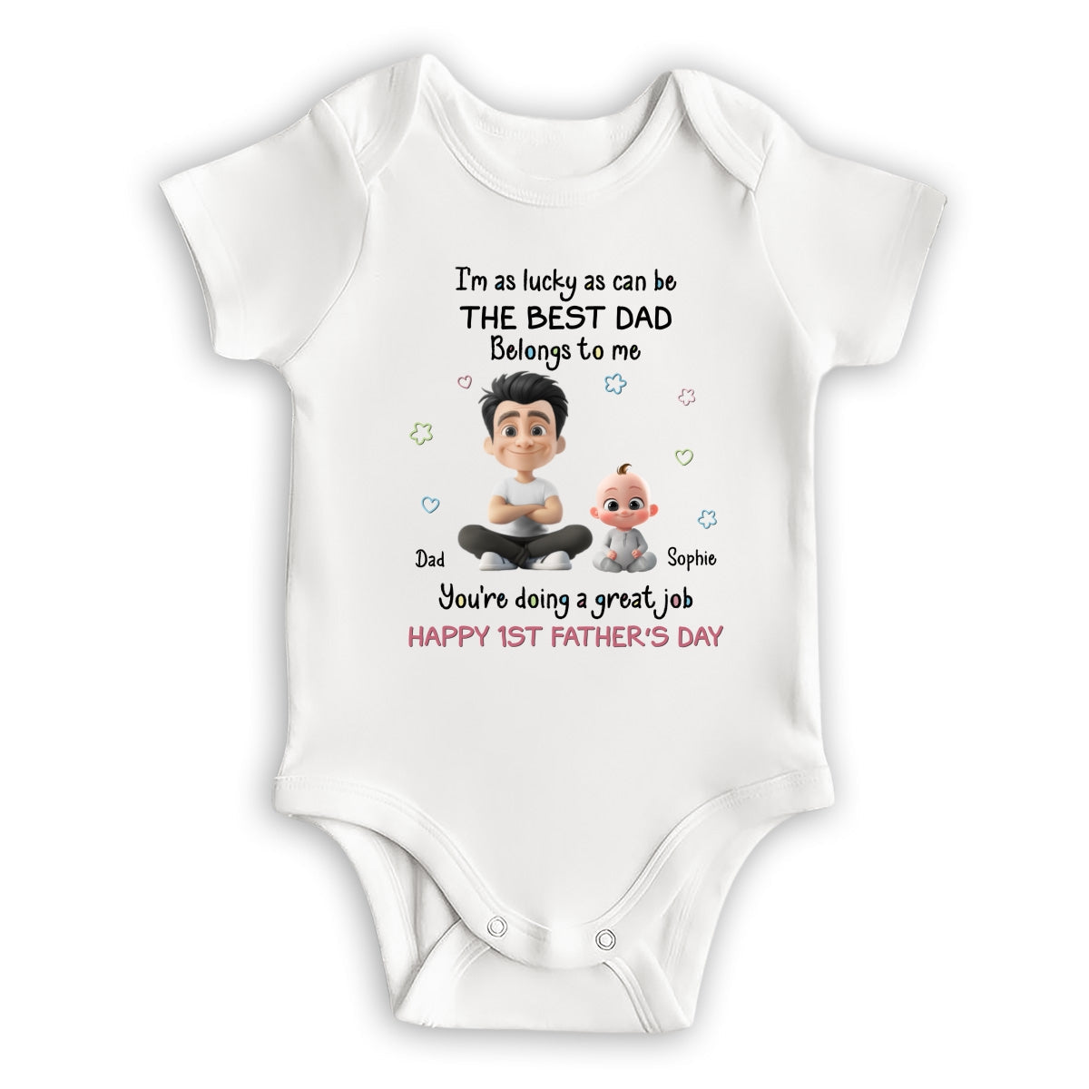 I Am Lucky Dad - Personalized Baby Onesie