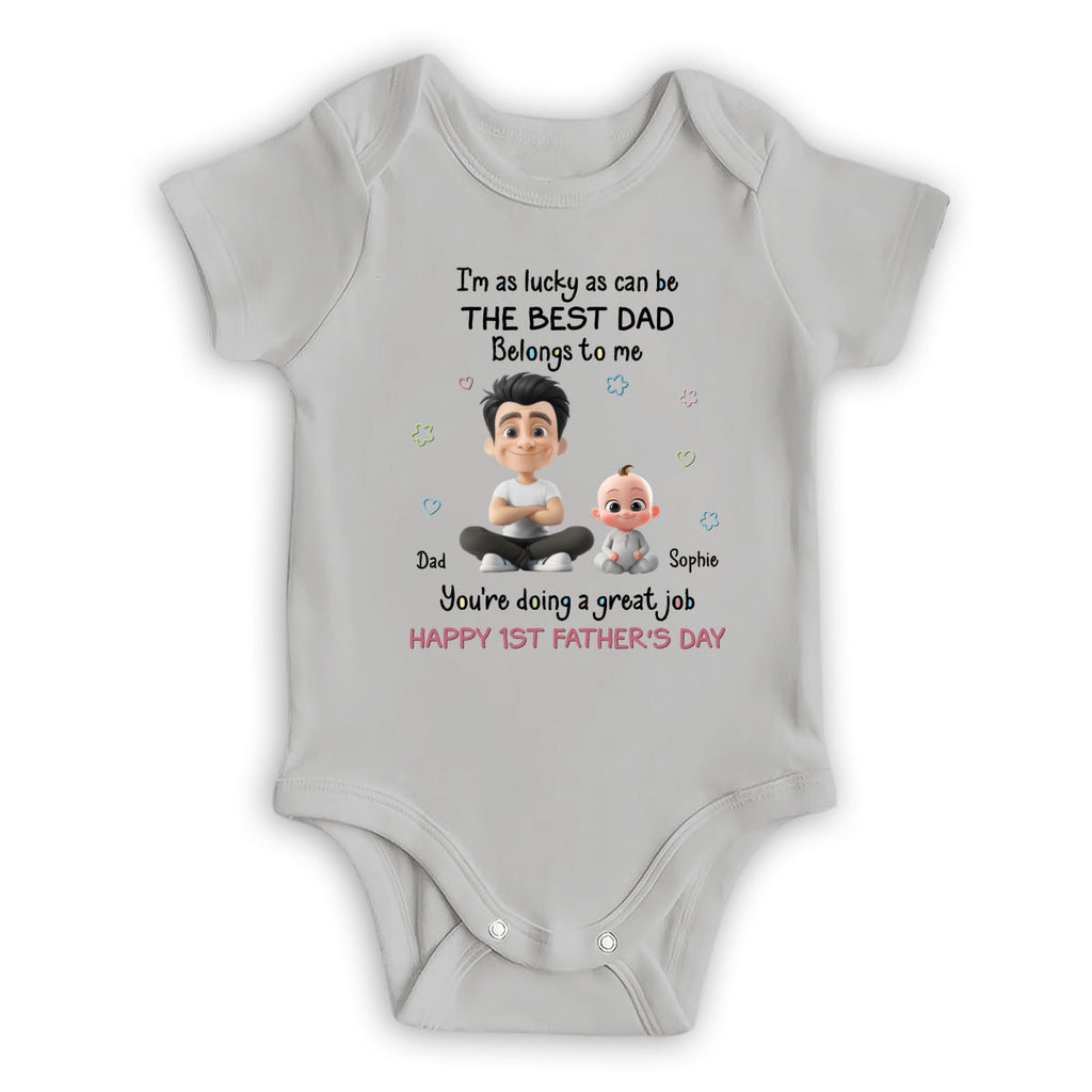 I Am Lucky Dad - Personalized Baby Onesie