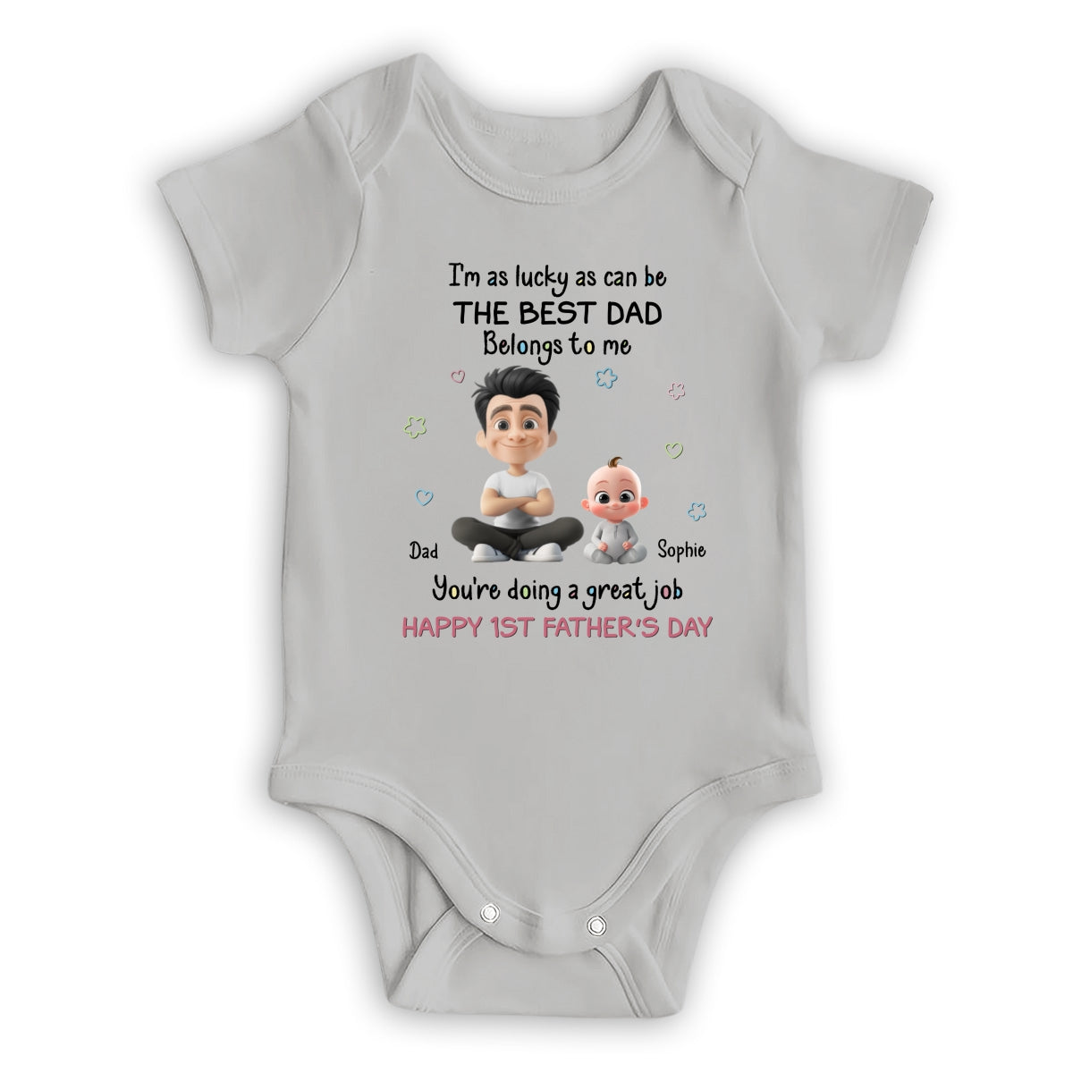 I Am Lucky Dad - Personalized Baby Onesie