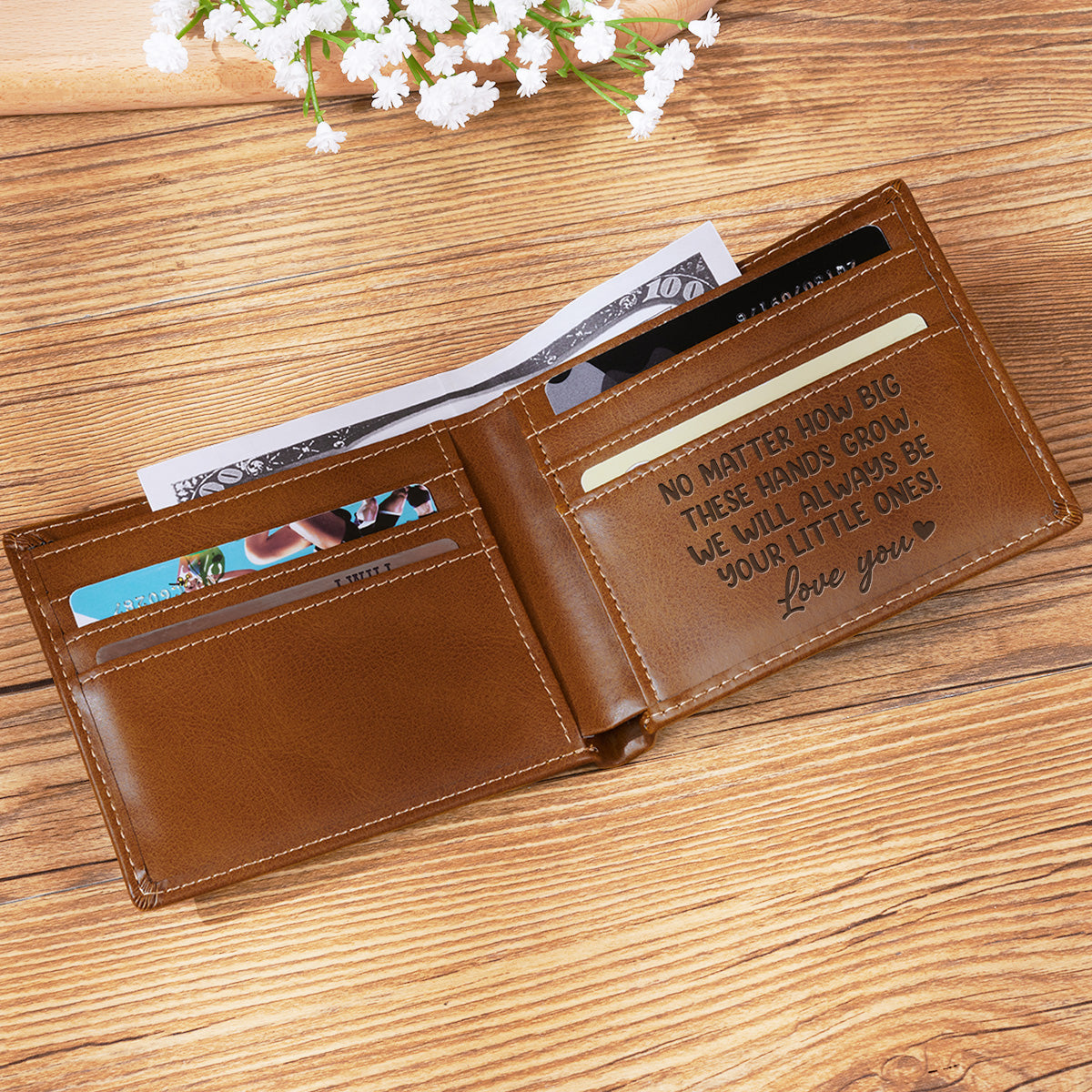 This Awesome Dad Belongs To - Personalized Printed Men Leather Wallet