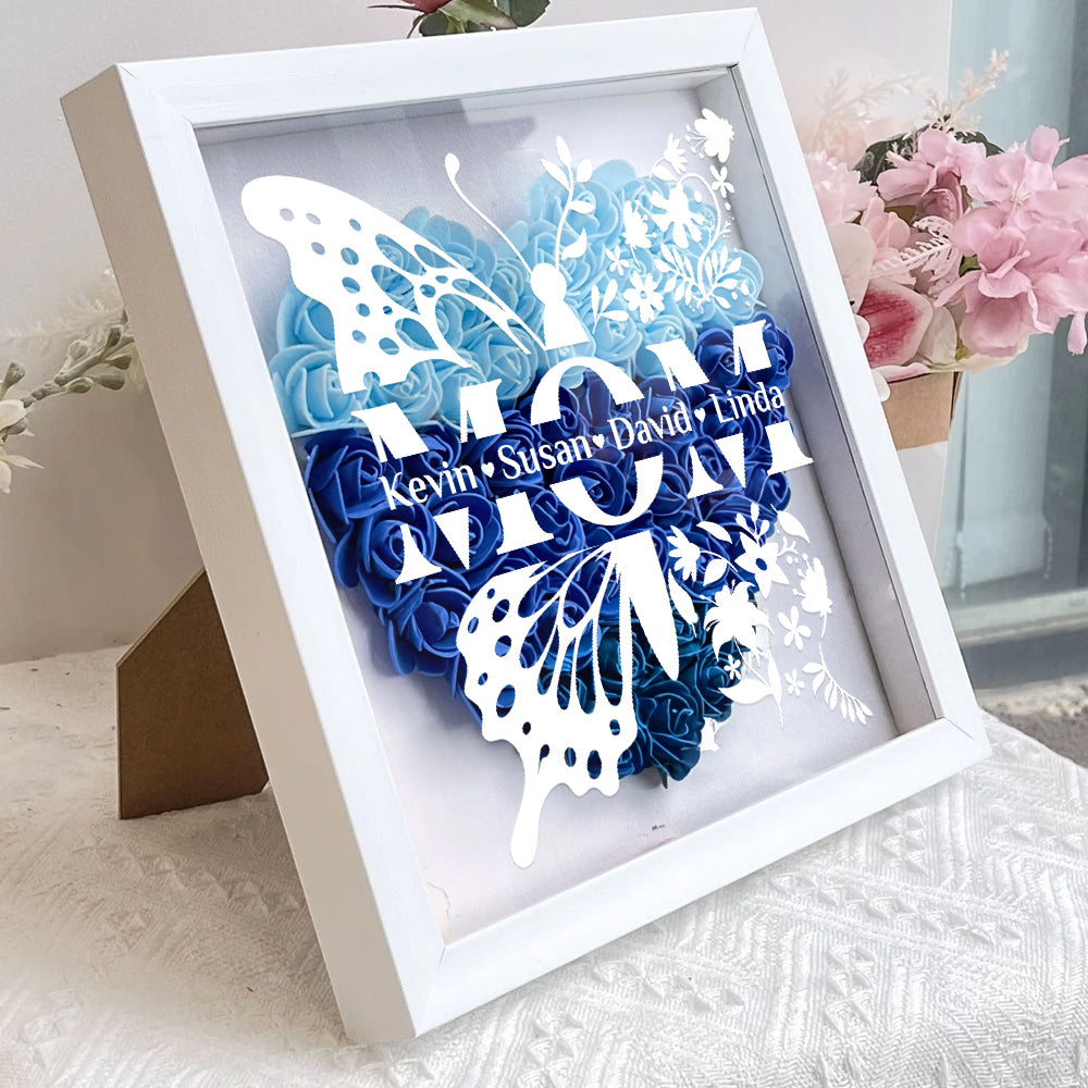 Mom Means Everything - Personalized Flower Shadow Box