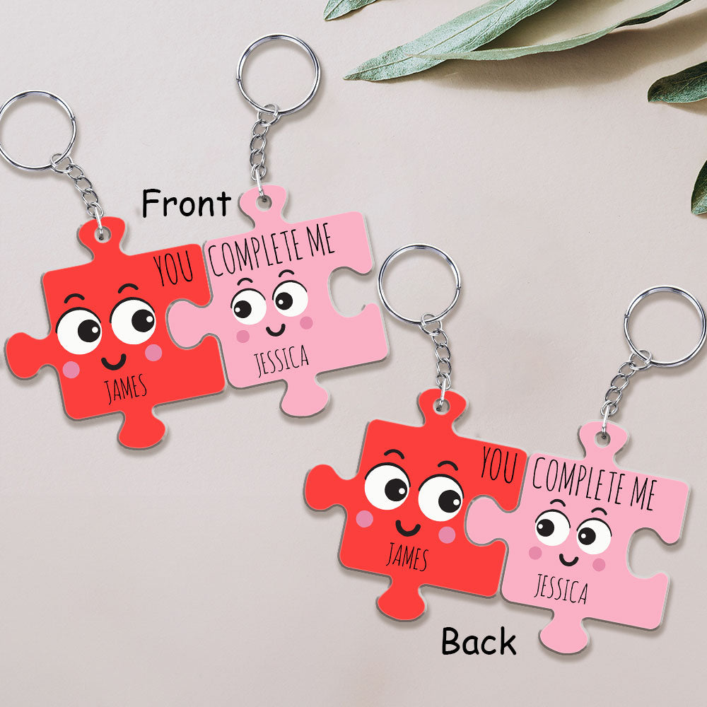 You Complete Me - Personalized Couple Acrylic Keychain