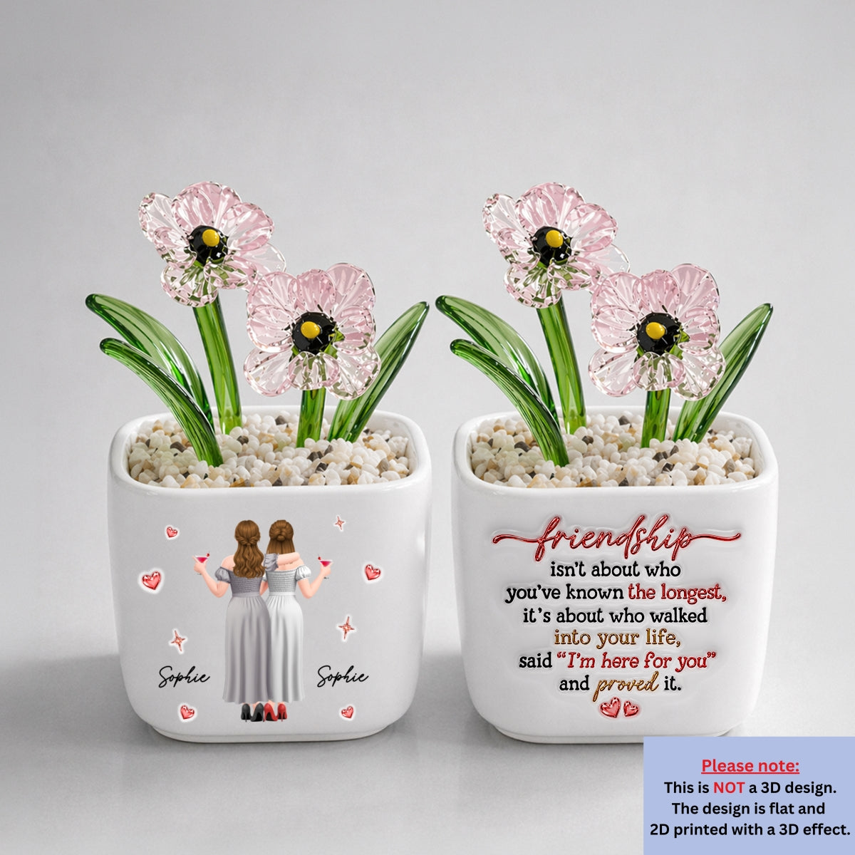 True Friendship - Personalized Glass Birth Month Flower