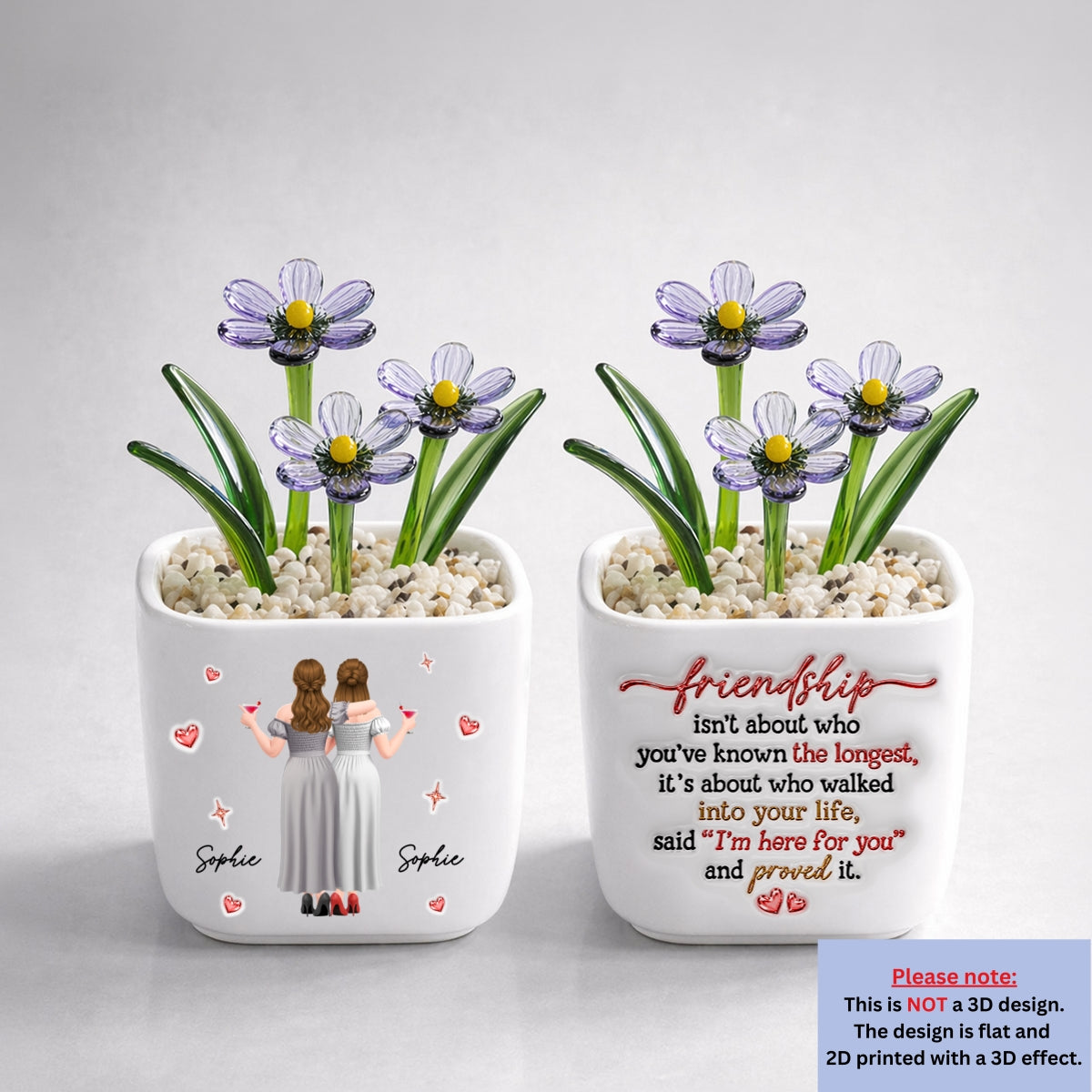 True Friendship - Personalized Glass Birth Month Flower