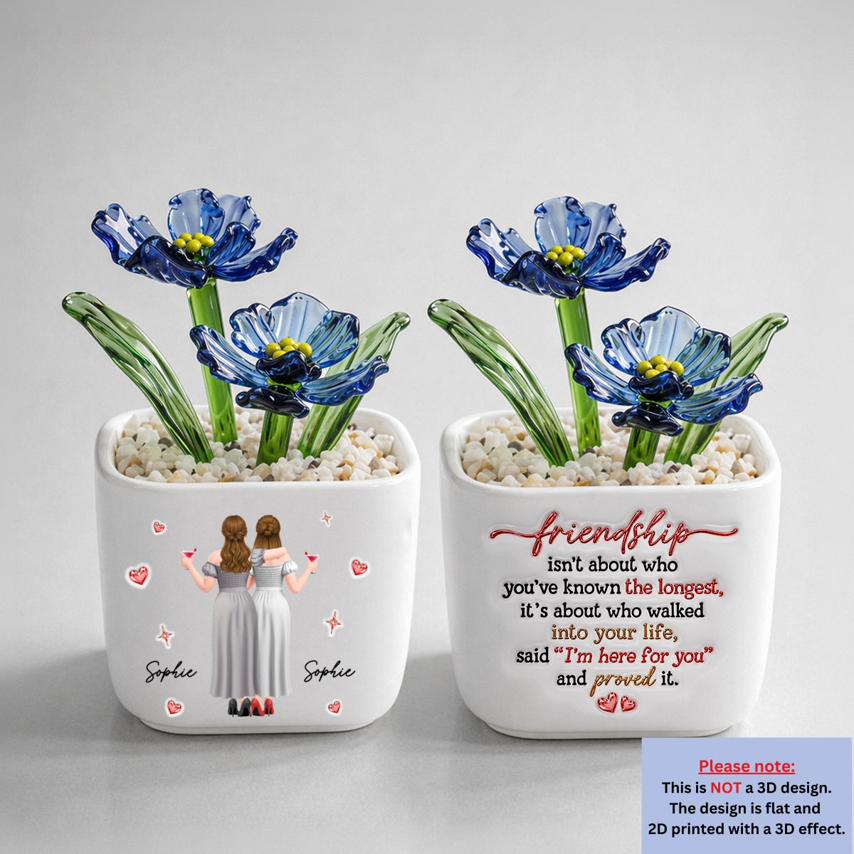 True Friendship - Personalized Glass Birth Month Flower