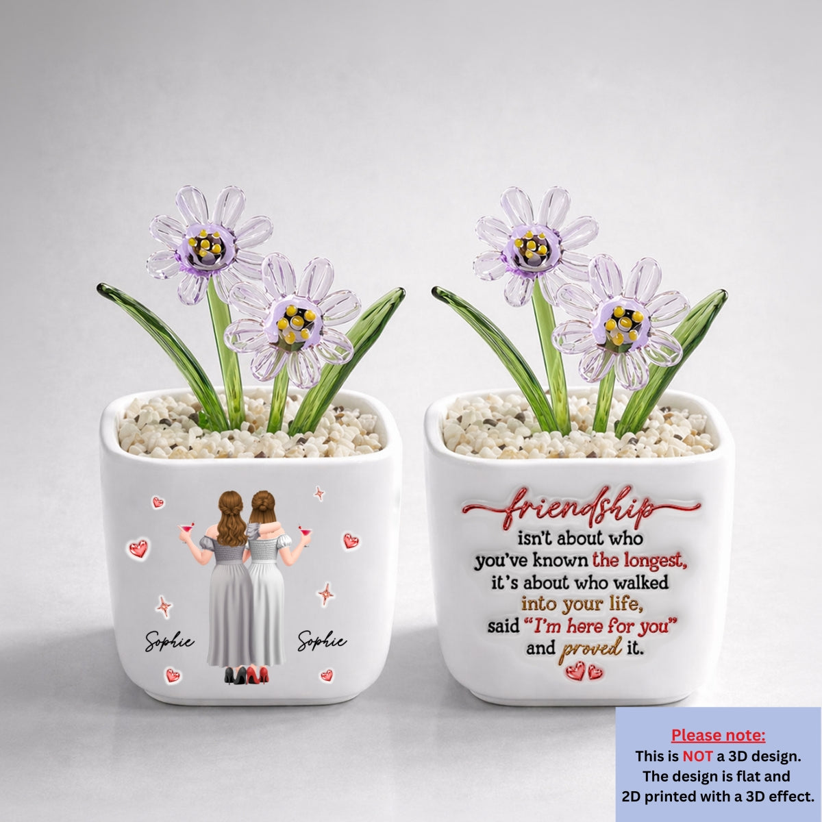 True Friendship - Personalized Glass Birth Month Flower