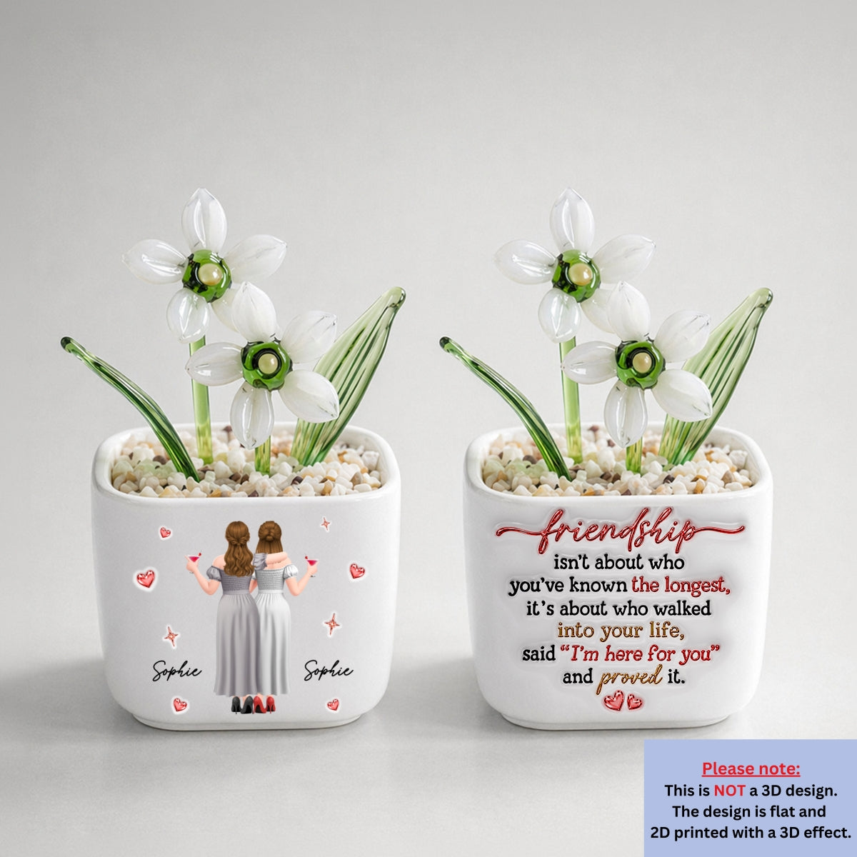 True Friendship - Personalized Glass Birth Month Flower