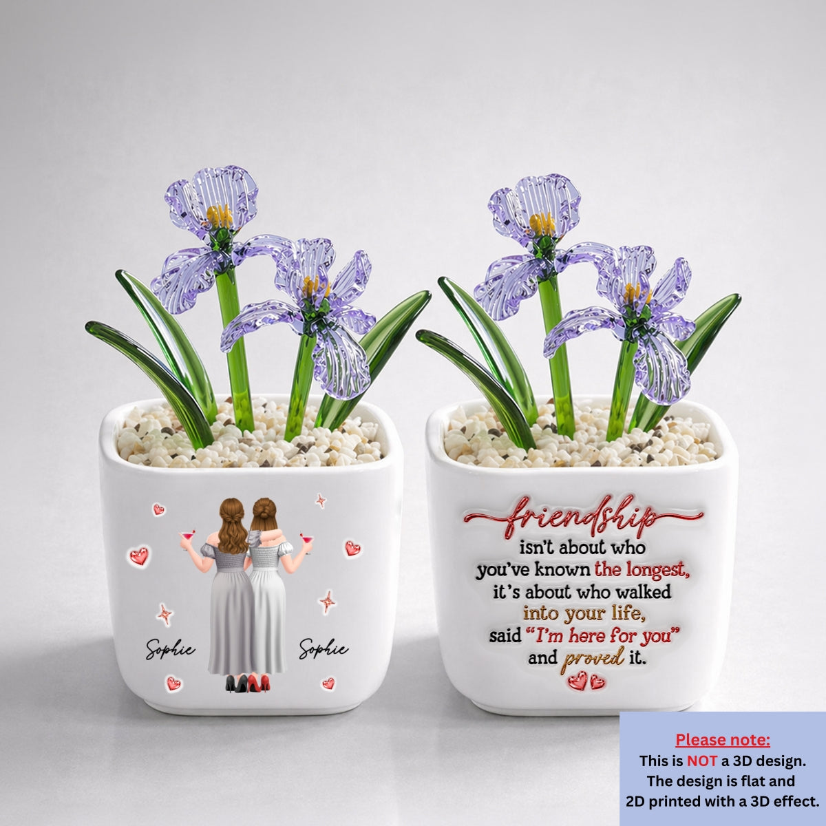 True Friendship - Personalized Glass Birth Month Flower