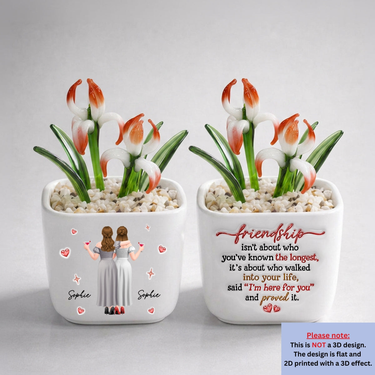True Friendship - Personalized Glass Birth Month Flower