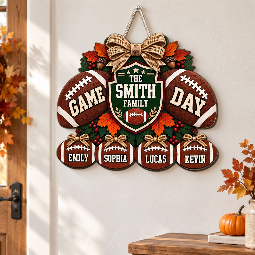 Our House And Our Huddle - Personalized Wood Sign