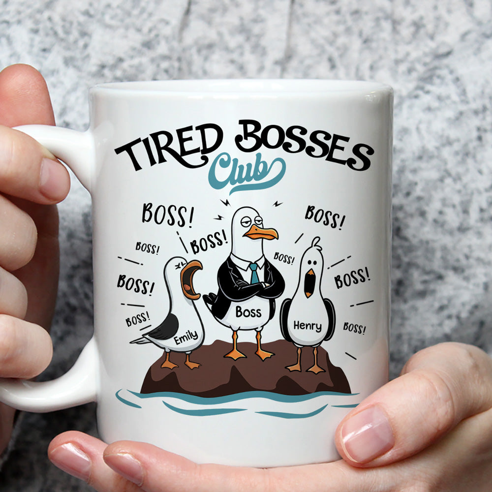 Custom Coworker, Christmas & Birthday Team Appreciation Gift • Tired But Great Boss - Personalized Coffee Mug