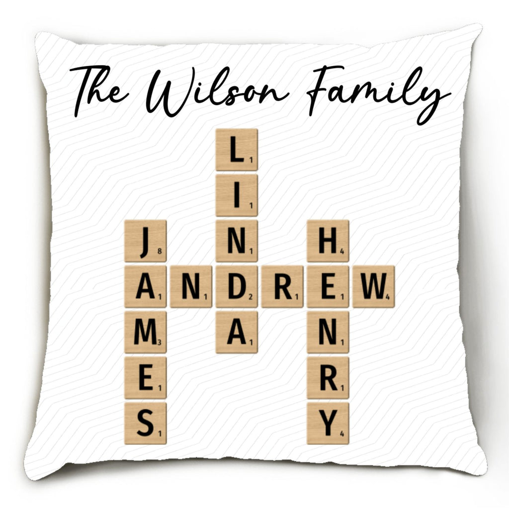Family Name Crossword - Personalized Throw Pillow