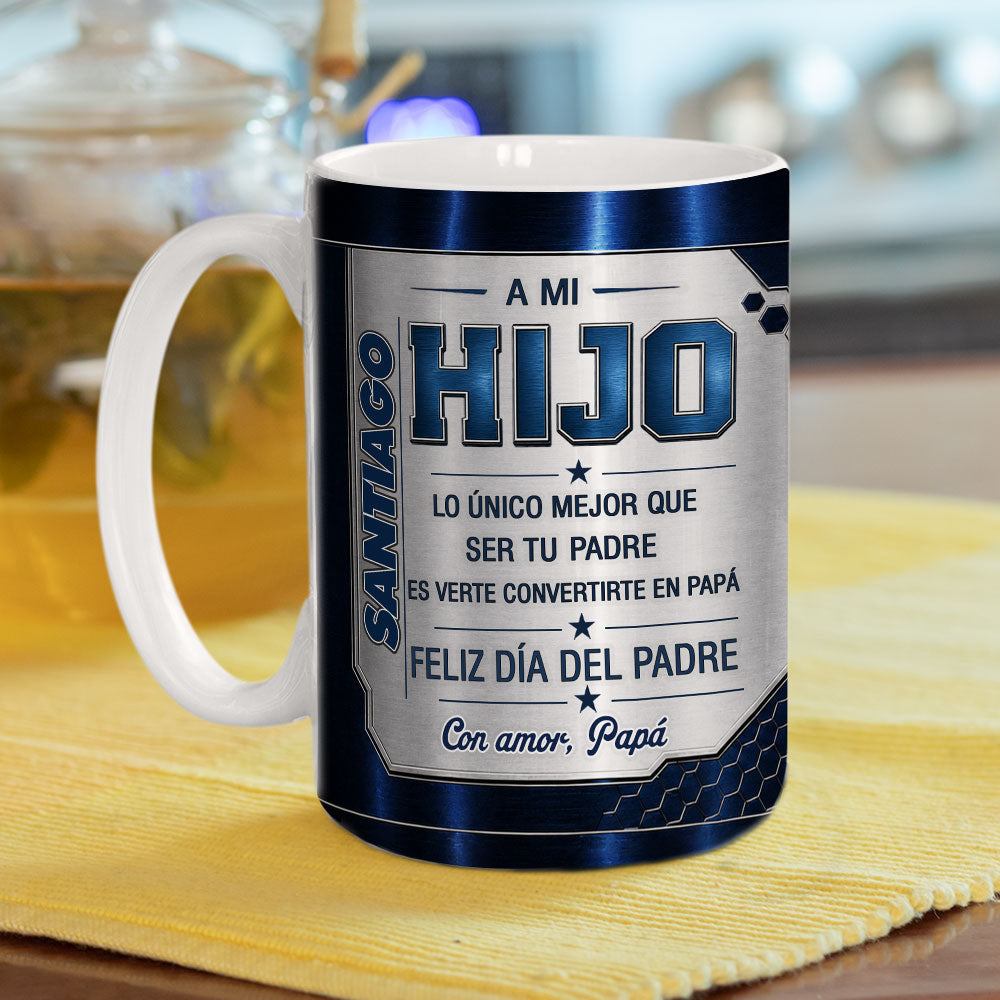 Custom Father's Day, Special Gift for Dad & Grandpa • Verte Ser Papá - Taza Personalizada con Efecto 3D Inflado