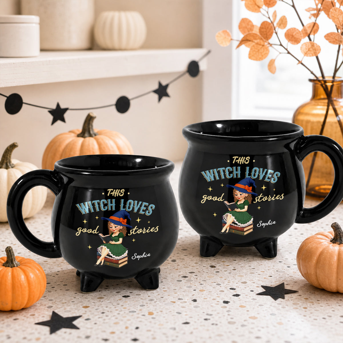 This Witch Loves Her Books - Personalized Cauldron Mug