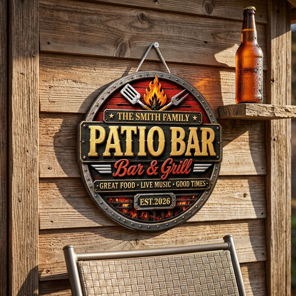 Custom Family Summer Backyard, Patio & Porch Decor • Where I Belong - Personalized Wood Sign