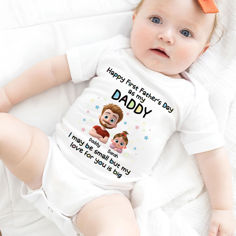 First Father Day With Baby - Personalized Baby Onesie