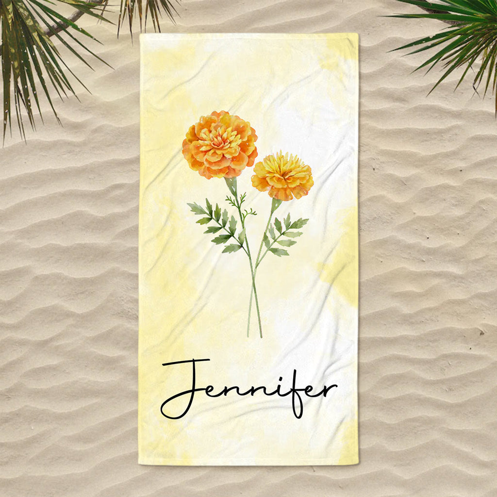 Beach Flower - Personalized Beach Towel