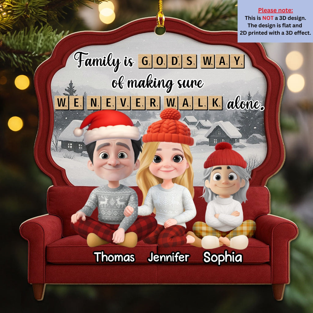 Custom Family Ornament, Christmas Gift for Family Members •  Family Is Where Love Grows - Personalized 3D Effect Wood Ornament