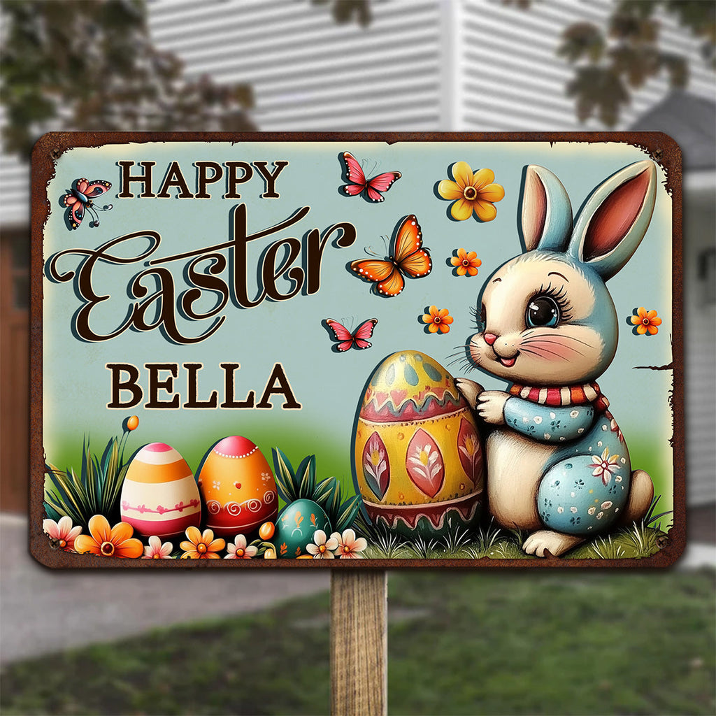 Custom 3D Home & Wall Decor, Birthday & Christmas Gift • Bunny Festival Fun - Personalized 3D Inflated Effect Metal Sign