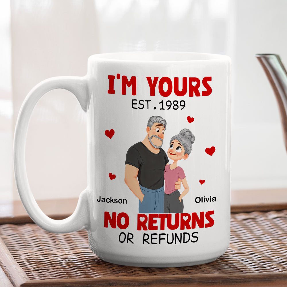 Custom Anniversary Keepsake Gifts For Couple • No Refund Cartoon - Personalized Coffee Mug
