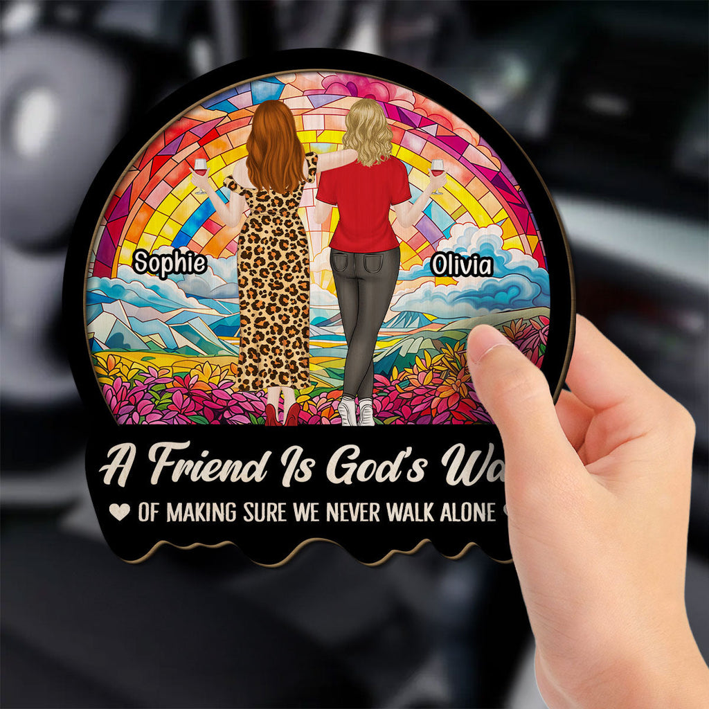 Never Walk Alone Besties - Personalized Car Visor Clip