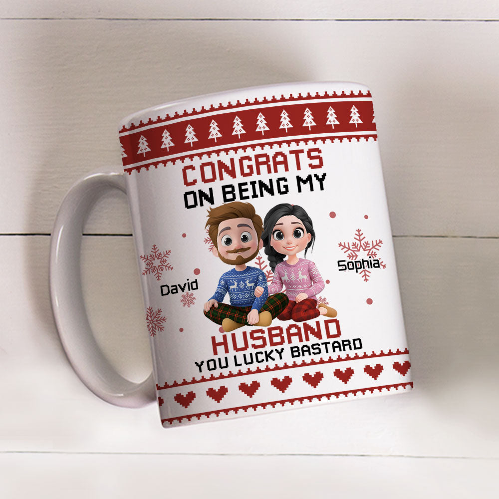 Custom Anniversary Keepsake Gifts For Couple • You Are A Lucky Man - Personalized Coffee Mug