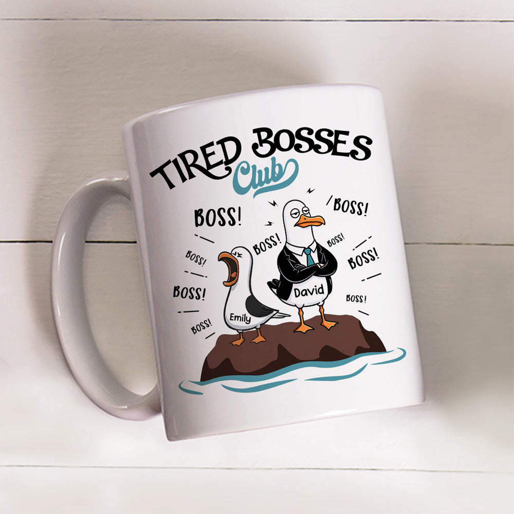 Custom Coworker, Christmas & Birthday Team Appreciation Gift • Tired But Great Boss - Personalized Coffee Mug