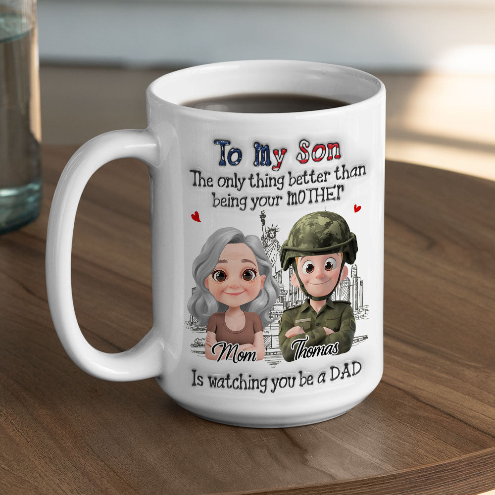 Custom Father's Day Gift For Son • Being A Dad Version 2 - Personalized 3D Inflated Effect Mug
