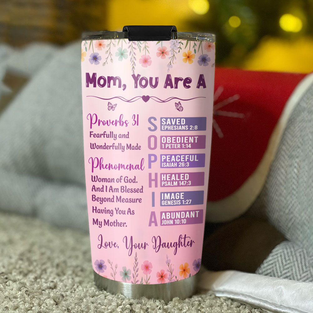 Custom Christmas Birthday Gifts For Mom • Fearfully And Wonderfully Made - Personalized Tumbler