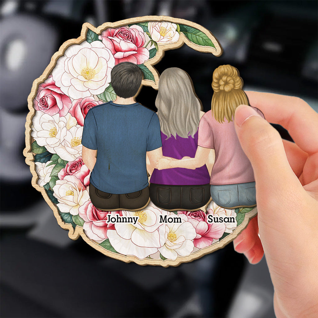 Happy Children With Mommy - Personalized Car Visor Clip