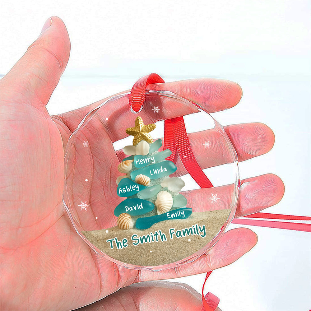 Custom Family Ornament, Christmas Gift for Family Members •  Merry Moments - Personalized Glass Ornament
